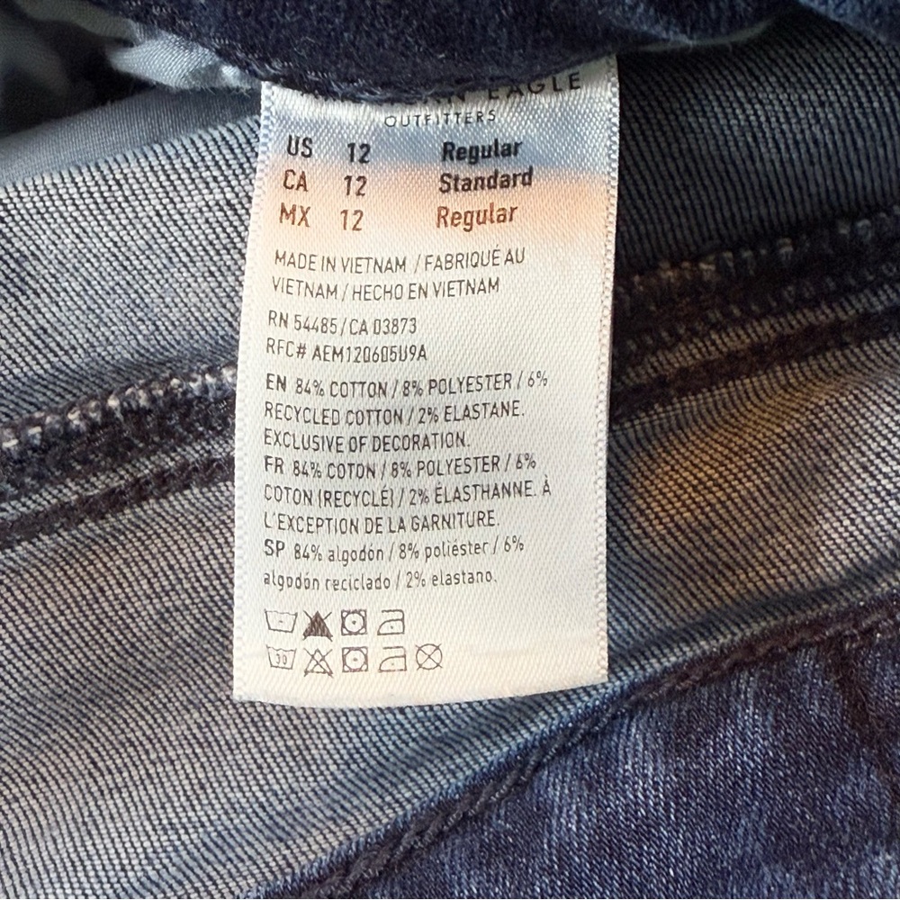 American Eagle Women's Jeans Size 12 Festival Flare Split Hem High Rise Stretch - Picture 5 of 10